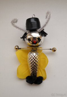 Retro vianočné ozdoby 2x motýľ - 3