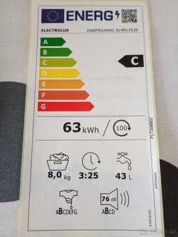 pračka Electrolux EW6FN528WC 8kg (1 rok v záruka) - 3