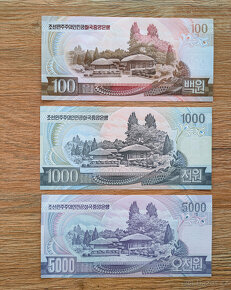 Severní Korea - 3 bankovky s Kimem - 3