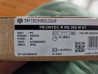 Nouzové osvětlení, svítidlo TM.ONTEC 288lm - 3h svitu bat. - 3