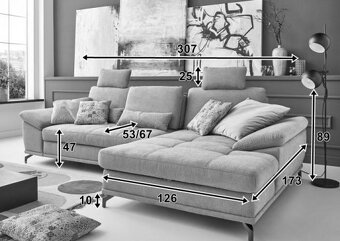 Moderní rohova sedací souprava COSTELLO - 3