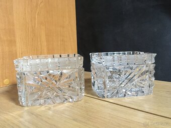 Broušená skleněná dóza malá 2x - 3