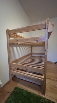 Masivní borovicová patrová postel - 3