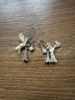 Náušnice - Eiffelova věž s mašličkou - 3