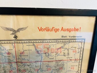 Vzácná mapa Luftwaffe z roku 1940 – „Vorderasien“ (Přední As - 3
