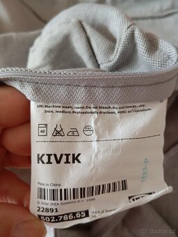 Ikea Kivik potah 2 místné pohovky šedá - 3