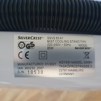 Stojanový ventilátor s funkcí rozprašování mlhy - 3