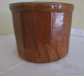 kameninový hrnec glazovaný, hranovaný - 3