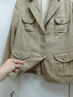 Dámské béžové hedvábné sako, vel. L - 3