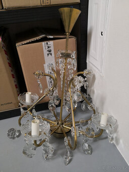 Starožitný krištáľový luster 4 ramenný - 3