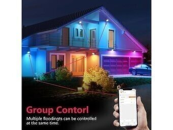 Halogen LED reflektor RGB Bluetooth IP66 30W barevný bílý - 3