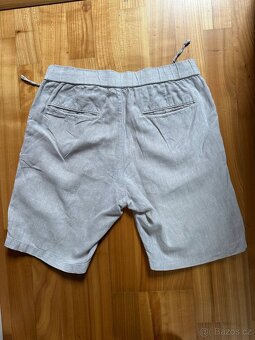 Lněné kraťasy H&M velikost S + šedé zdarma - 3