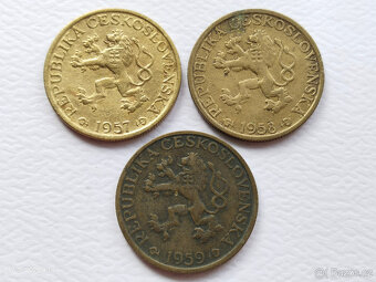 3x 1 koruna 1957 - 1959 Československo - 3