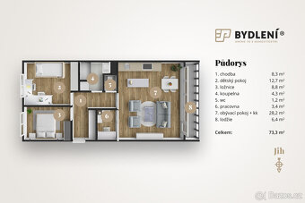 Kompletně zrekonstruovaný designový byt 3+kk (76 m²) s nadst - 3