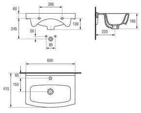 Cersanit umyvadlo Cersania 60 - 3