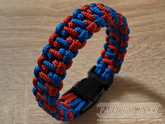 PARACORD náramek (19 cm) blue - red - 3