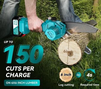 NOVÁ řetězová aku pila Seesii CH610+, kufr, 2x AKU - 3