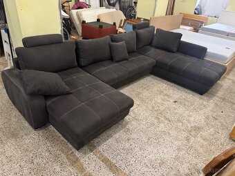 Kvalitní hnědá veliká sedací souprava ROZKLÁDACÍ - 3