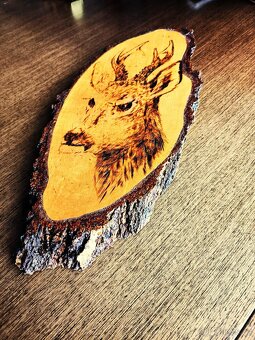 obraz myslivecký vypalovaný 41x19x3 cm - 3
