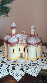 Dekorace, domeček, palác na svíčku, keramika - 3