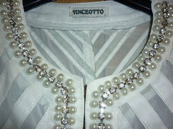 Krémová luxusní bundička / sako Vinceotto - 3