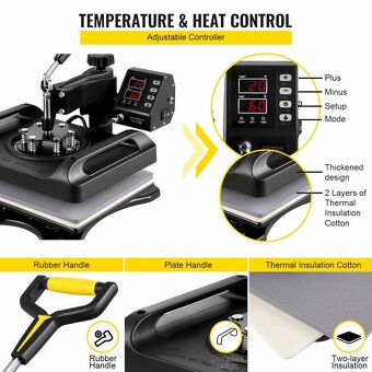Termotransferový sublimační lis 6v1 včetně příslušenství. - 3