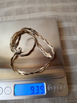 Stříbrný zlacený náhrdelník cop - 3