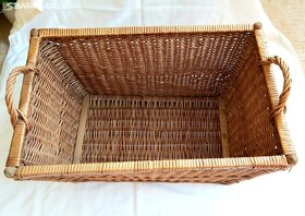 Vintage -proutěný koš na prádlo - velký - 3