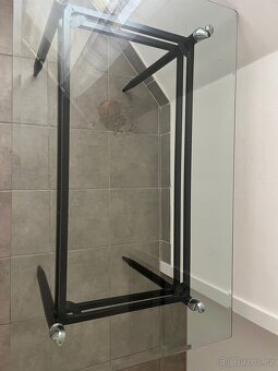 Sklenění jídelní stůl - lehký kovový rám - 3