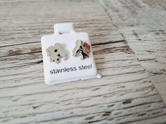 Náušnice s motivem chlapce s dívkou - chirurgická ocel - 3