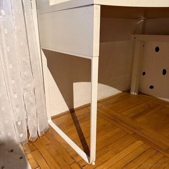 IKEA rohový stůl s regálem | Bílý | 100x150cm - 3