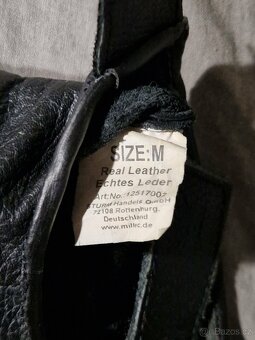 Kožené rukavice bezprsté, černé - 3