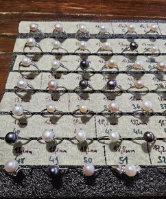 Stříbrné prsteny s perlou - 3