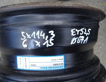Plechové disky 15", rozteč 5x114.3,ET 52,5, šíře 6J - 3