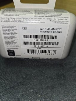 Prodám bezdrátová sluchátka SONY WF-1000XM5 - 3