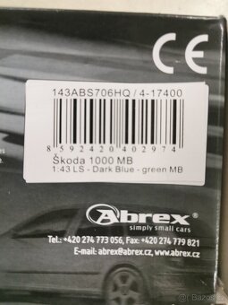 Modely autíček Škoda, Abrex. - 3