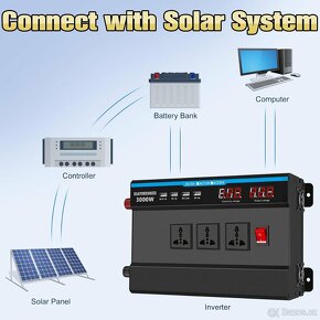 Měnič napětí 1500W/3000W měnič 12V na 240V modif. sinus - 3