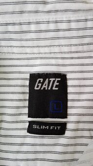Pánská košile slim fit vel. L bílá s proužky - 3