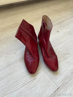 Kotníčkové boty ZARA velikost 38 červené - 3