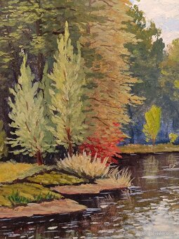 Obraz František Novotný, U řeky 1960, olej 66x88 - 3