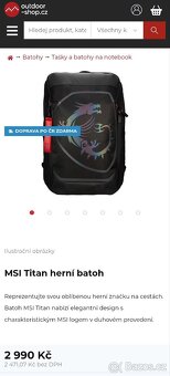 NOVÝ HERNÍ BATOH MSI TITAN PC 3000,- - 3