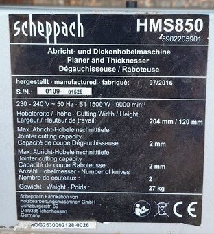 Hoblovka - protahovačka - Scheppach HMS850 - 3