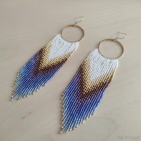 Různé Třásňové náušnice na kroužku - 3