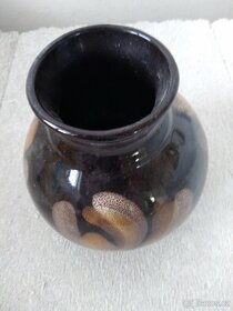 Keramická váza hnědočerná v cca 14 cm - 3
