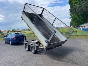 Bržděný , elektrický, třístranný sklápěč s klecí, 3000 kg - 3