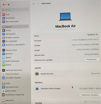 MacBook air 13,3” 2020 /i5/8GB/256GB - 3