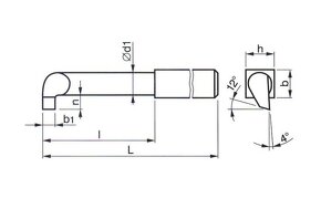 Nůž soustruž 25x25 z RO kovaný ZAPICHOVACÍ VNITŘNÍ, HSS (ČR) - 3