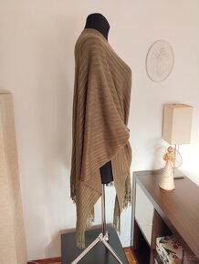 Dámský pletený khaki přehoz, pončo, UNI - nová, značka M&S - 3