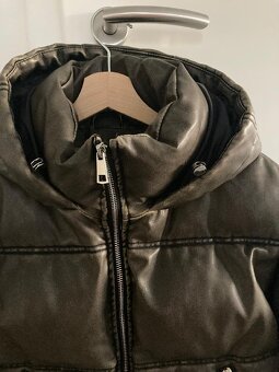Teplá bunda bomber kožená/koženková teplá zn. Zara - 3
