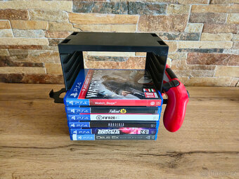 PS4 konzole Slim + 6 her, stojan, duální nabíječka TOP STAV - 3